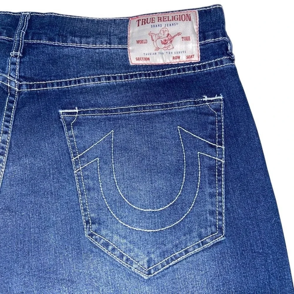 True Religion Ricky Relaxed Straight Jeans Dark Hibernation Wash Size 36x34 NEW